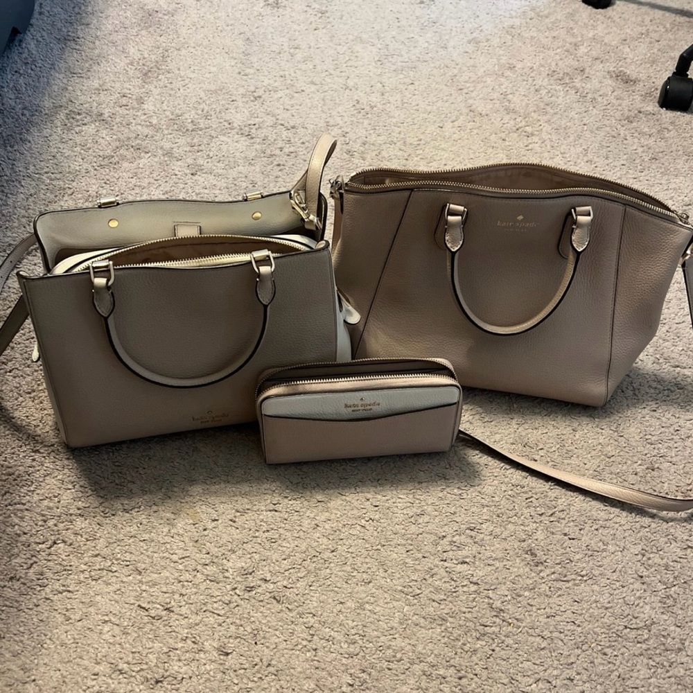 Kate Spade beige bag/wallet set